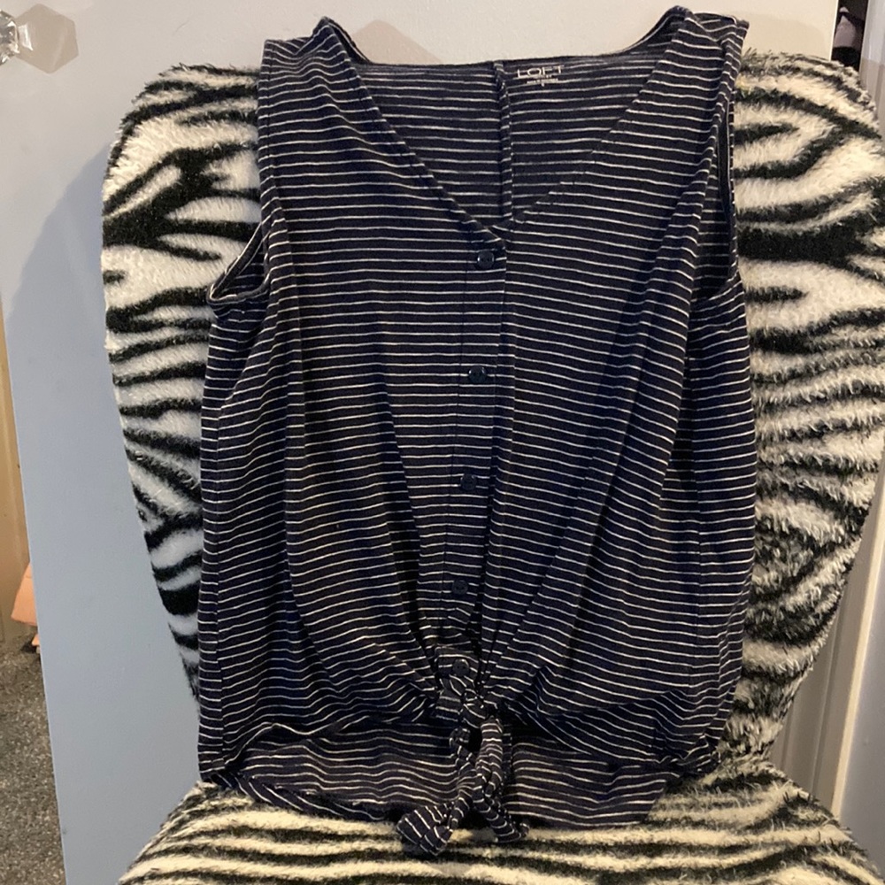 Small tank top navy blue with white stripes